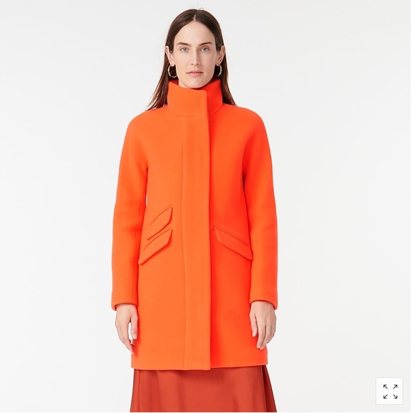 J.Crew Cocoon Coat Neon Geranium Orange NWT size 10